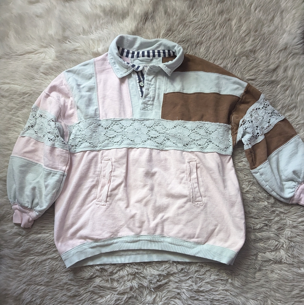 RARE Free People We The Free American Dream Polo in Pink - Picture 2 of 16
